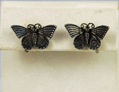 Vintage sterling silver butterfly earrings screw backs