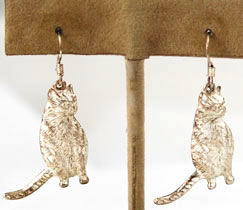 Vintage sterling silver cat earrings