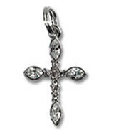 Sterling silver and cubic zirconia cross pendant