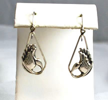 Vintage Sterling Silver Swan Earrings