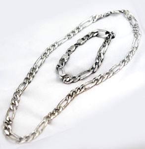 Vintage Sterling Silver Heavy Figaro Chain Mens