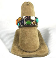 Vintage Sterling & Gemstone Inlaid Ring