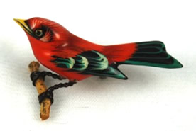 Takahashi Scarlet Tanget Bird Pin