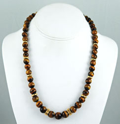 Vintage Tiger's Eye Beaded Gold Filled Necklace