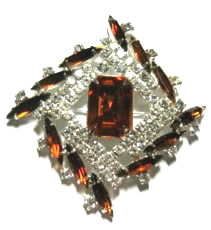 Swarovski topaz brooch