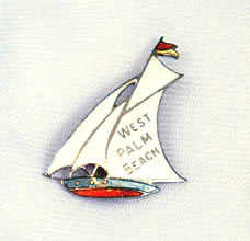 Art Deco West Palm Beach Sailboat Pin