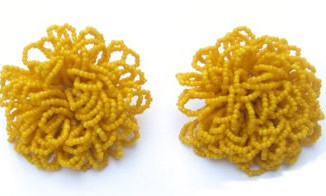 Yellow Beaded Earrings