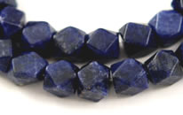 Vintage lapis lazuli hexagon facetted beads