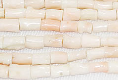 Angel Skin Coral Tube Beads Natural