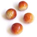 apple coral round beads