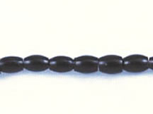 Vintage Black Coral Oval Beads