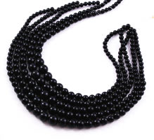 Vintage black coral round beads graduated sizes