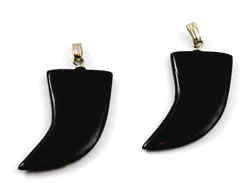 Vintage black jade horn pendants