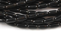 Vintage black coral rice beads