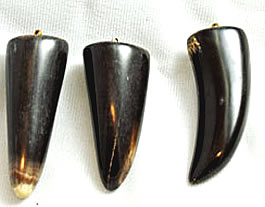 Vintage black tip horn pendants