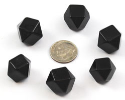 Vintage black onyx hexagon beads NOS