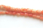 Vintage natural salmon coral tulip beads