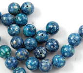 Turquoise fossil beads rounds