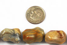 Vintage golden agate gemstone beads bone shape