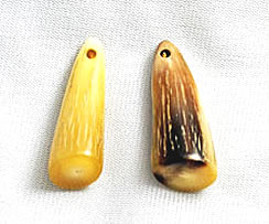 Vintage genuine golden horn tip pendants