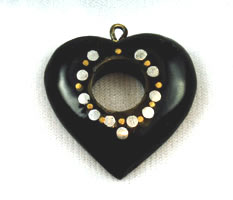 Vintage Horn Heart Inlaid