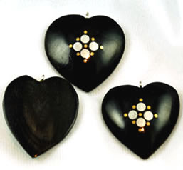 Vintage Horn Hearts Inlaid