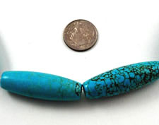 Long turquoise barrels beads