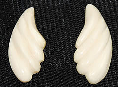 Vintage Ivory Scalloped Jewelry Components