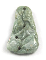 Vintage jadeite pierced carved pendant