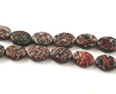 Vintage leopard jasper oval beads