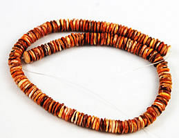 orange spiny oyster heishe beads