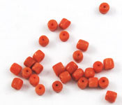 Vintage natural red barrel coral beads