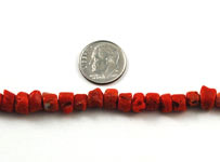 Vintage Italian red coral rondelle beads