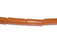 Vintage red aventurine tube beads