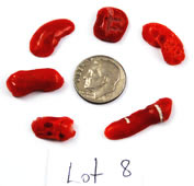 Natural Italian Red Coral cabochons