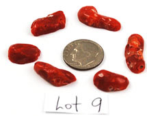 Natural Italian Red Coral cabochons