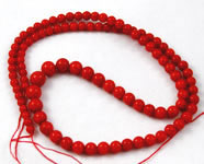 Italian Red Coral Round Beads Graduated Natural Strands