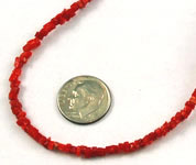 Vintage natural red coral barrel strands small