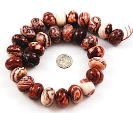 Red Zebra Jasper Rondelles 20mm