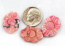 Vintage rhodonite carved flower beads