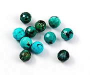 Faceted Turquoise 4mm Rounds - Natural beads