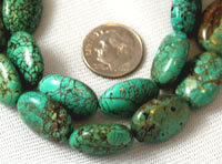 Vintage turquoise oval beads