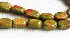 Vintage unakite rectangle beads