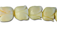 Vintage White Coral Carved Tulip Beads