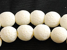 Vintage white sponge coral round beads