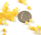 Yellow jade 4mm round beads vintage